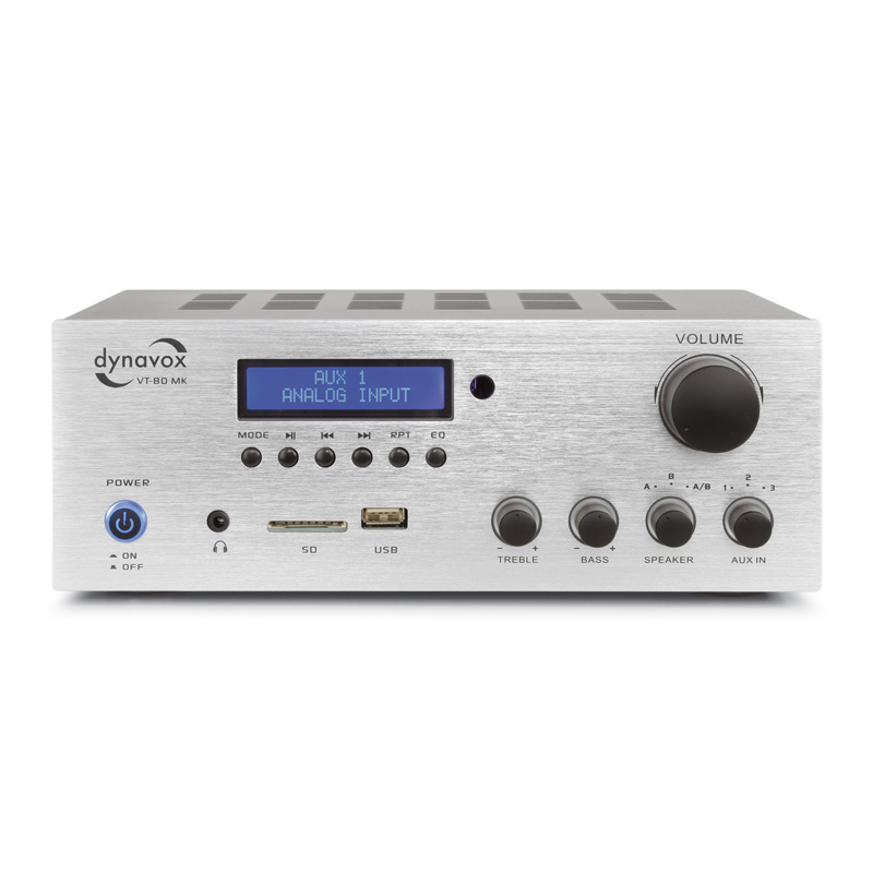 Audio Dynavox - stereo versterker zilver